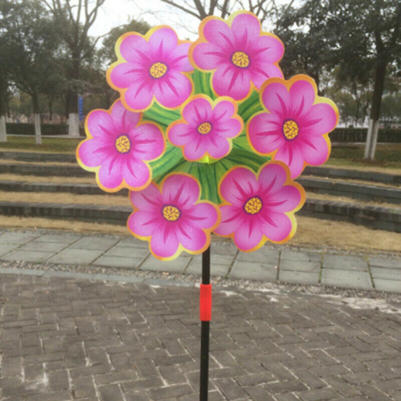 Colorful Flower Pinwheel Windmill Kids Children Toys Garden Party Decorat.l8