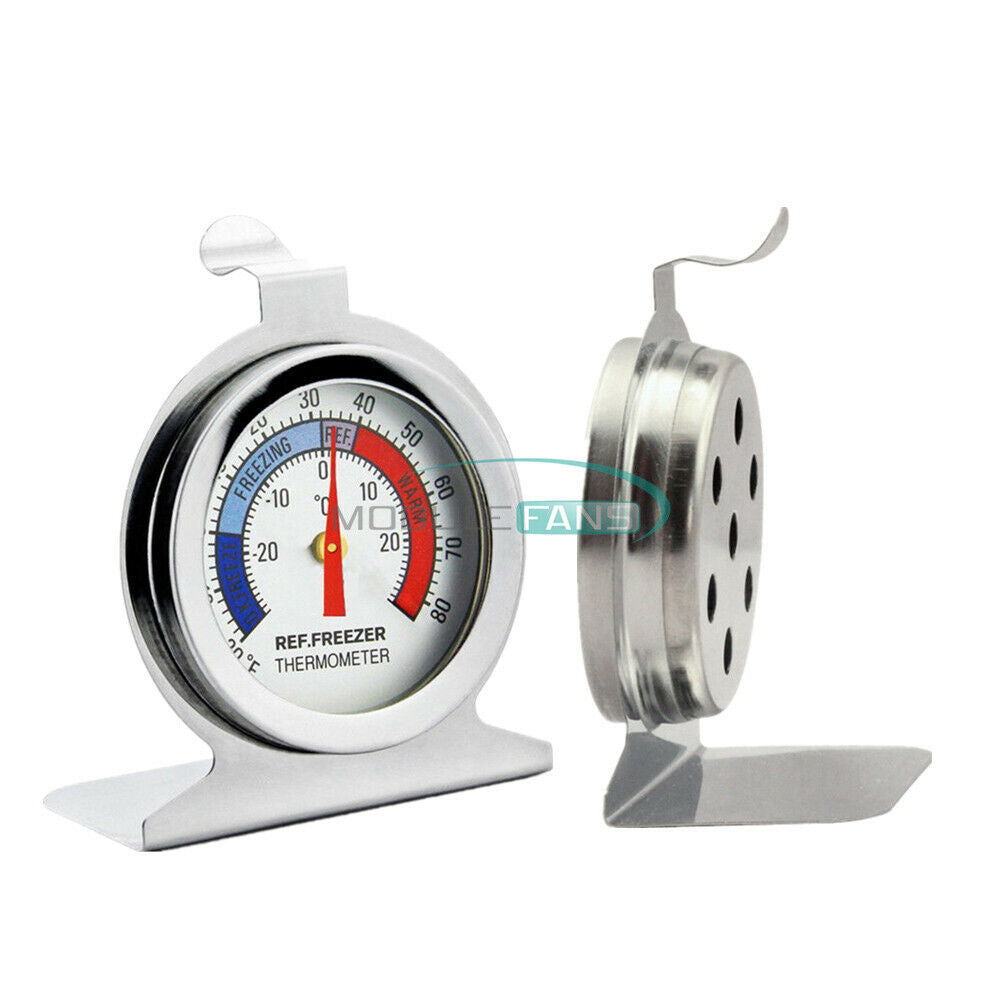 Temperature Refrigerator Freezer Dial Type Thermometer Stainless Steel Useful