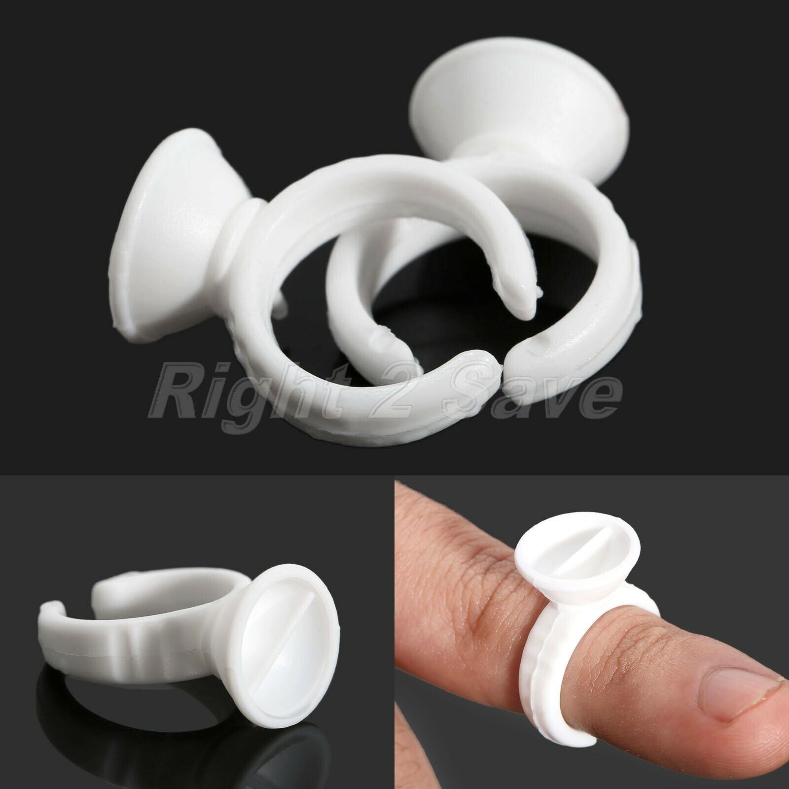 50Pcs Plastic Tattoo Ink Holder Rings For Eyebrow Lips Permanent Makeup Pigment