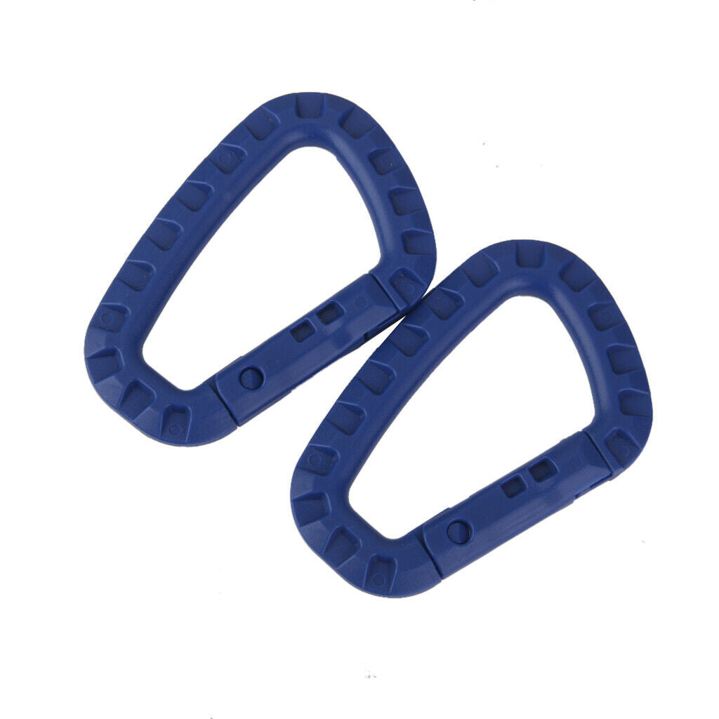 10pcs Carabiner Snap Clip Water Bottle Hook Holder Camping Hiking - Blue