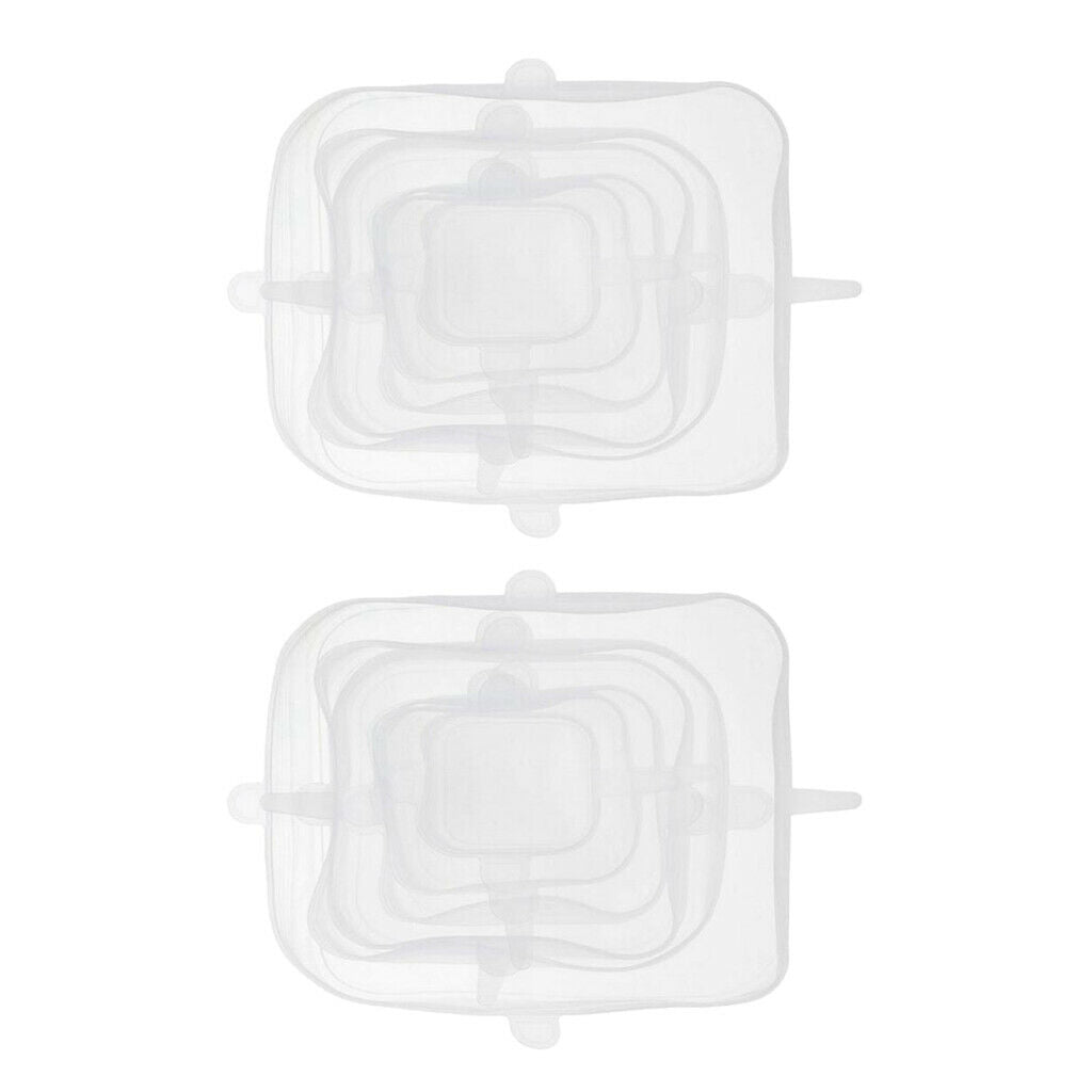 12pcs Silicone Stretch Lids Reusable Kitchen Freezer Safe for Bowls Dishes