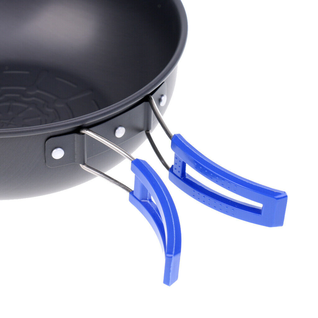 Portable Aluminum Camping Frying Pan Folding Handle Cooking Cookware Skillet