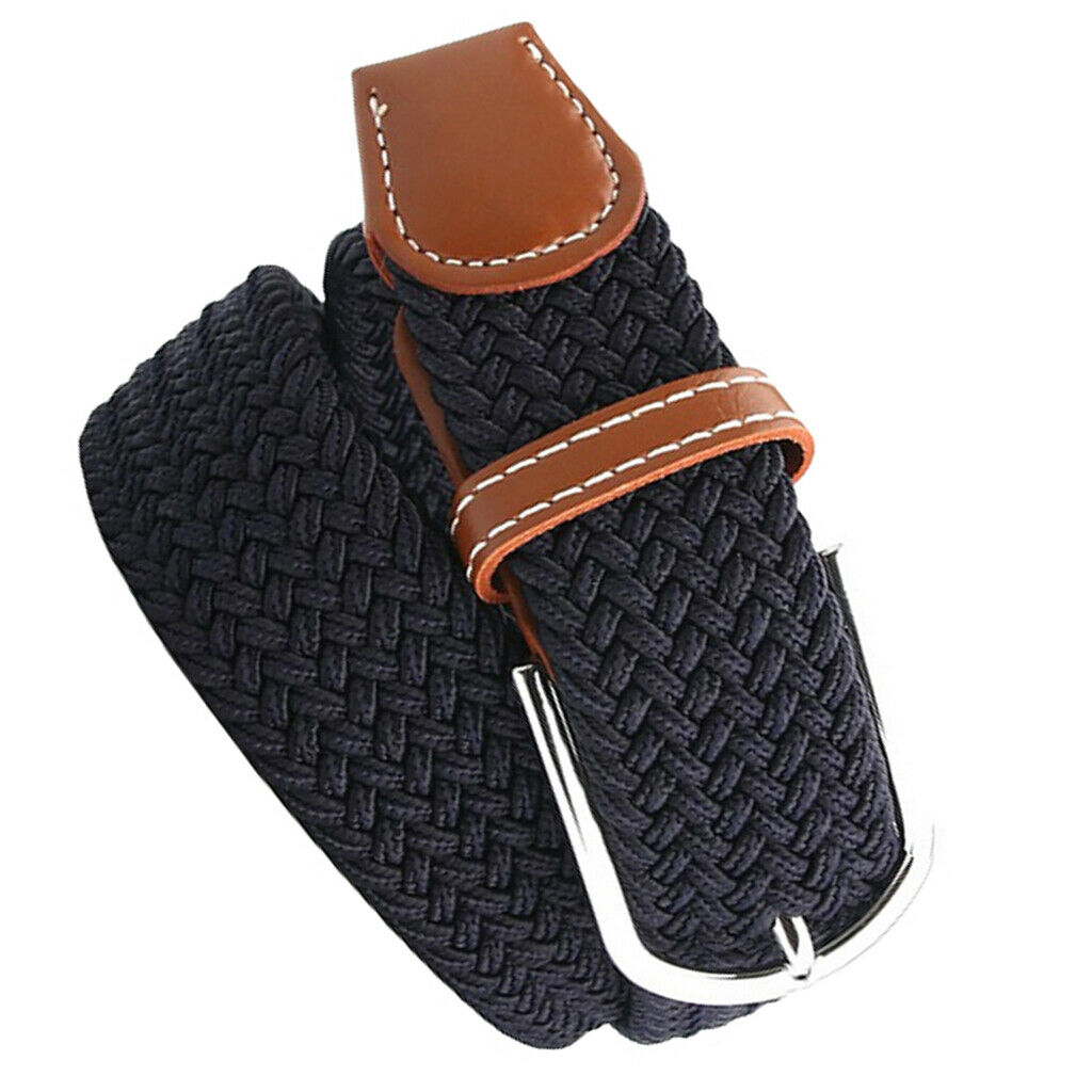 2Pcs Men Knitted Canvas Belt Web Belt Work Pin Buckle Jeans Waistbelt Strap