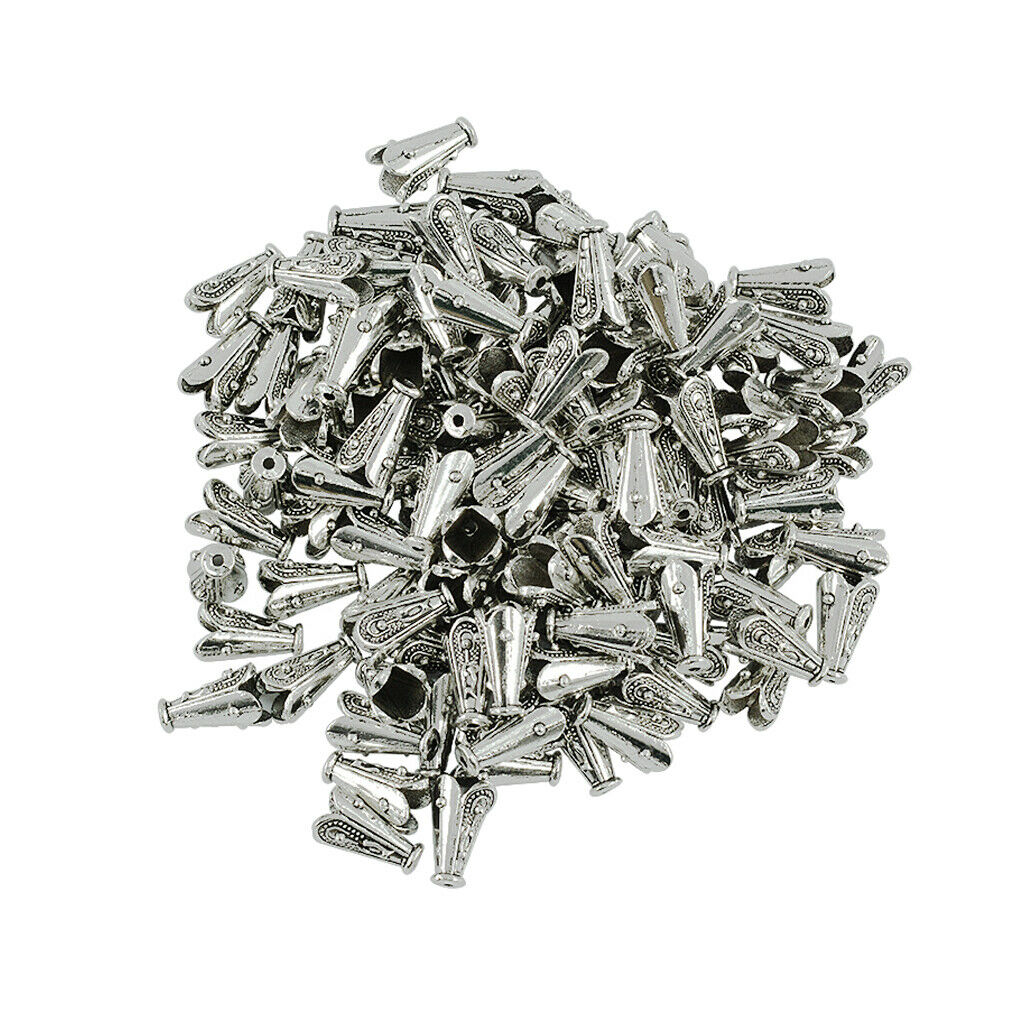 100pcs Lots Flower Beads   Pendant Chain Tassel Ends Caps Jewelry Finding