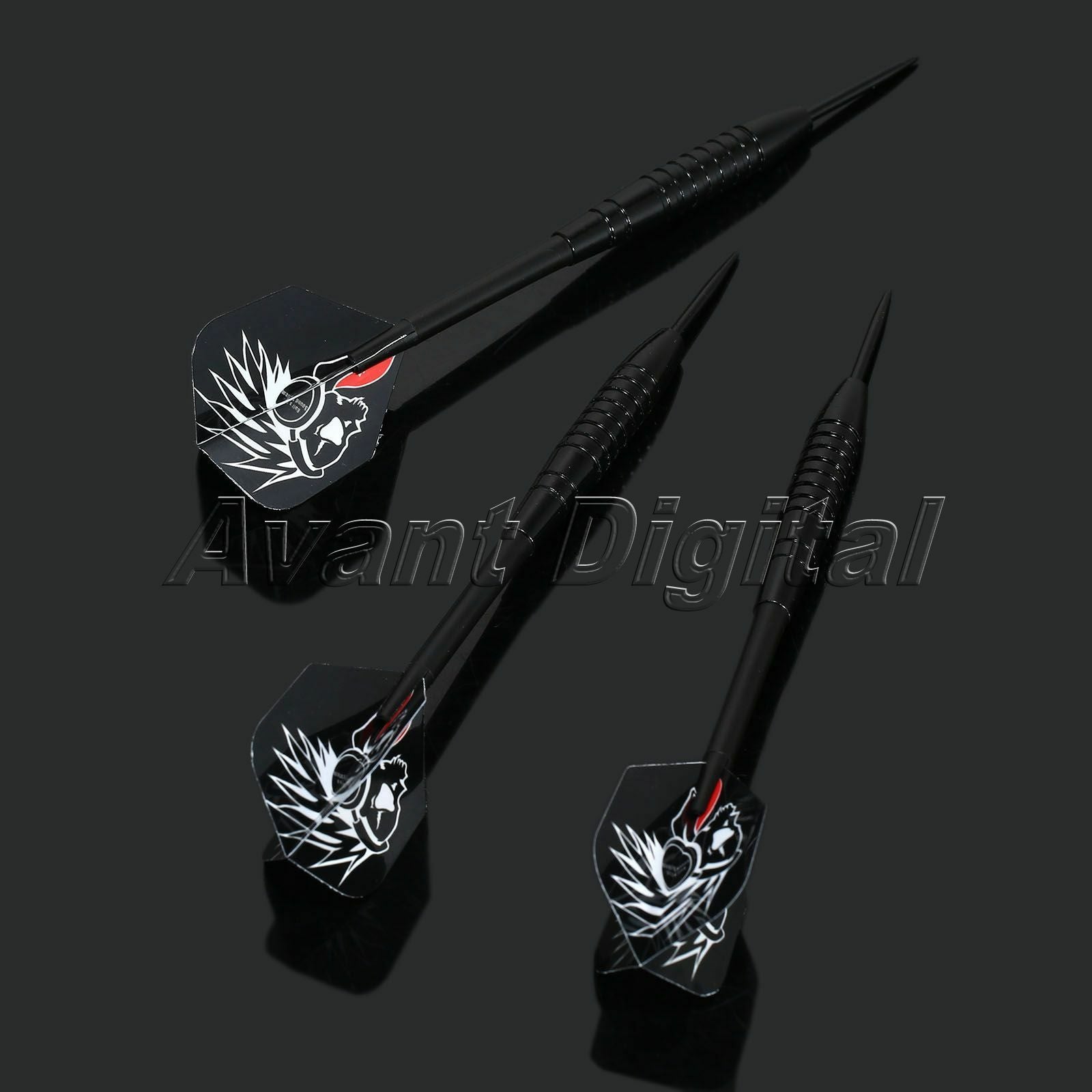 3PCS Black Dart Darts Steel Needle Tip Torpedo Shape Barrel with Nice Flight 22G