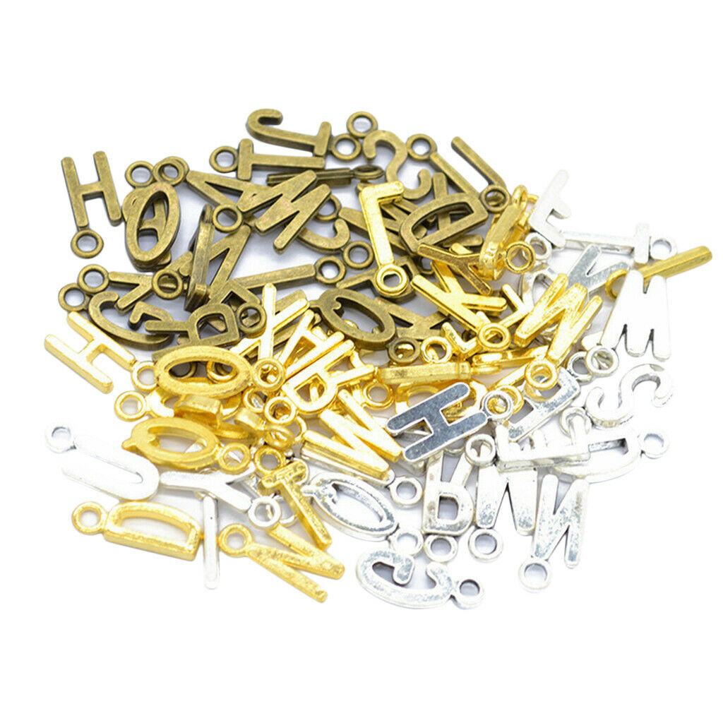 78 Pieces Alloy A-Z Alphabet Letter Charms Necklace Pendant