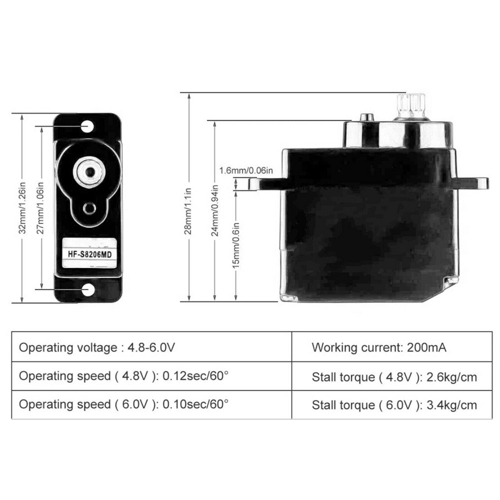 Digital Servo for 1/24 SCX24 AXI00002 SCX24 AXI00001 Spare Parts Repalce
