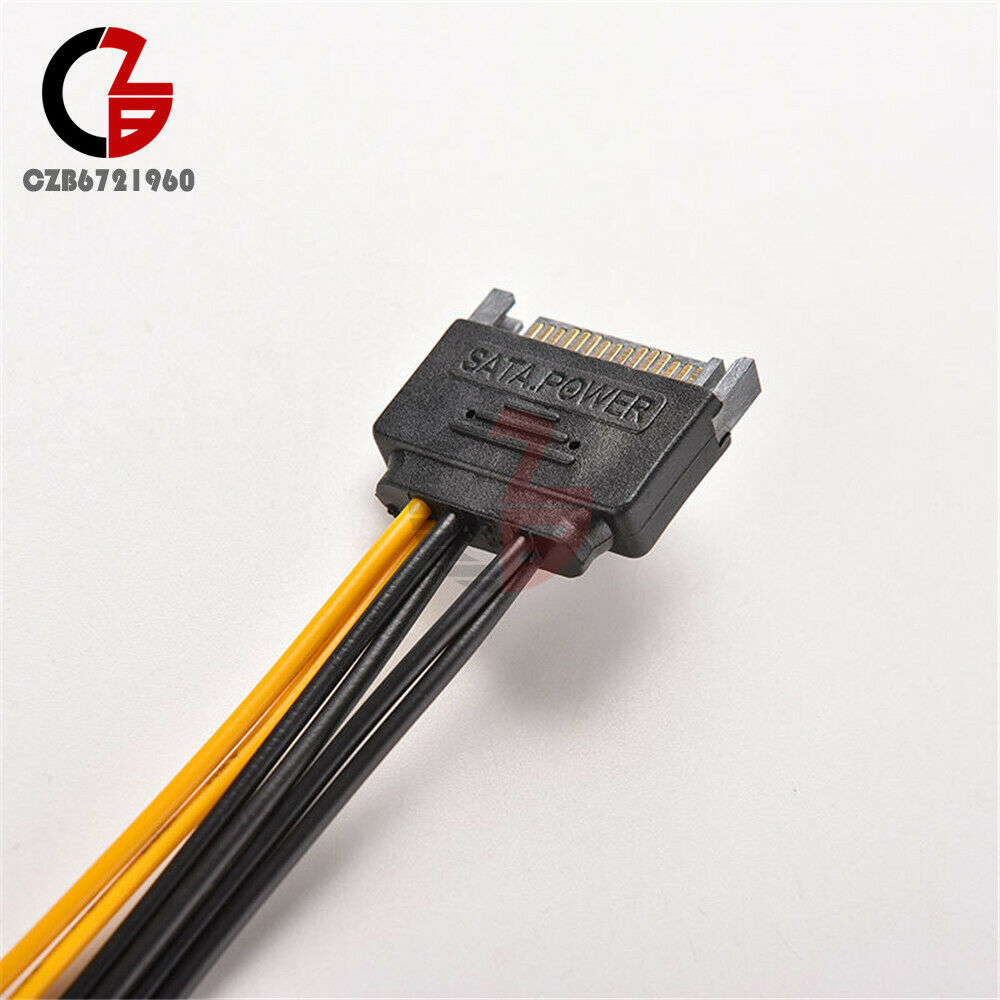 15 Pin SATA Male to 6 Pin PCI-E Video/Graphics Card Power Adapter 20CM Cable