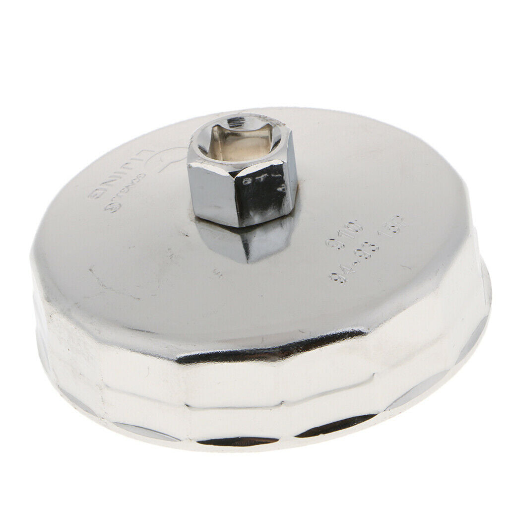 910 Sliver Oil Filter Remover Cap Oil Grid Wrench 14 Flutes For Car 100x46mm