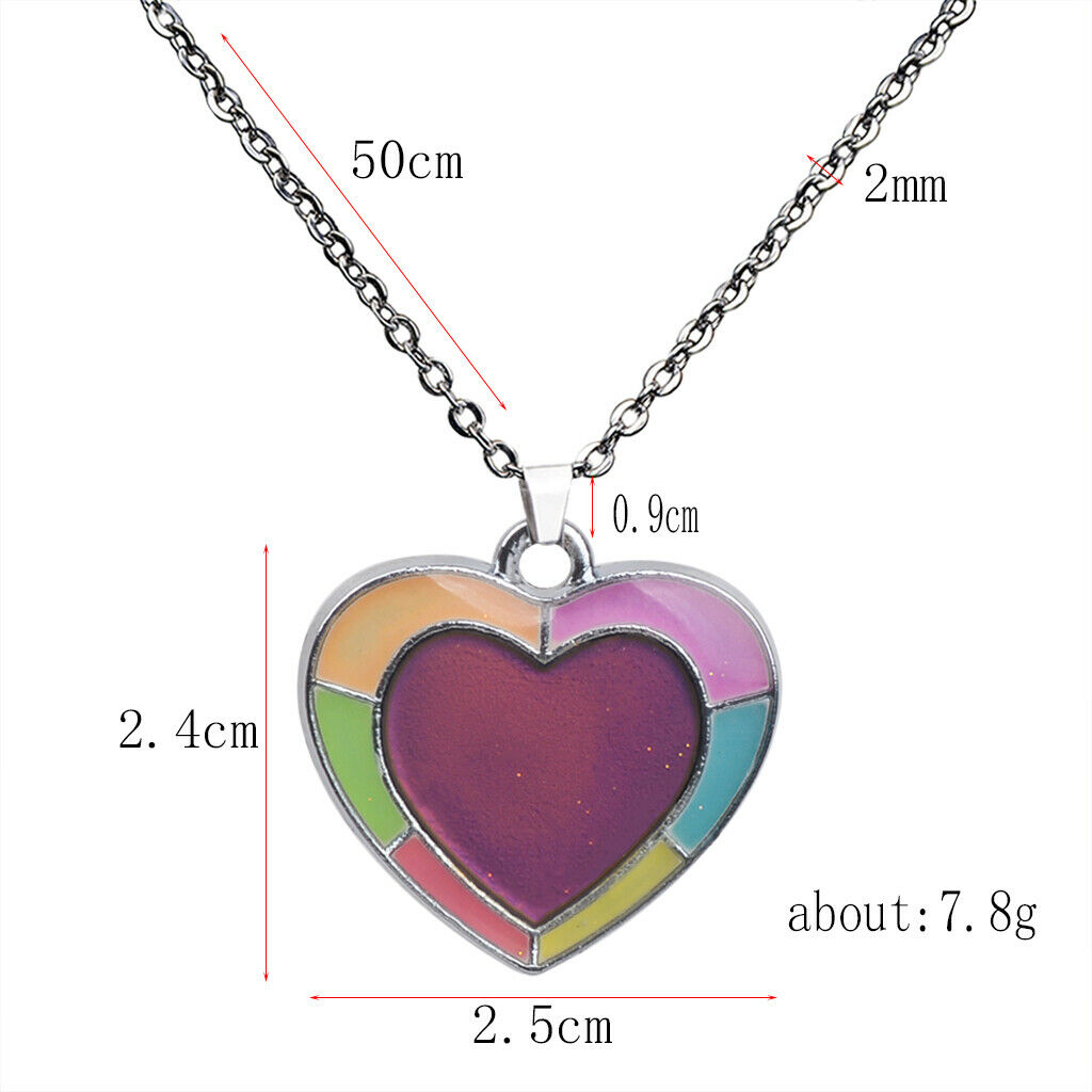 Fashion Color-changing Mood Necklace Glow in Dark Girl Lover Birthday Gift