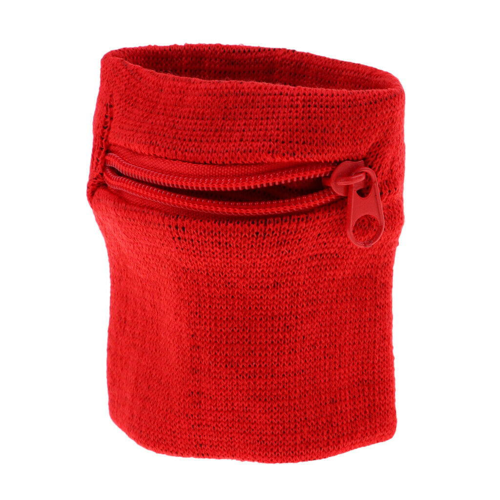 2X Wrist Band Ankle Wrap Sports Gym Wrist Strap Wallet with Zipper Pocket