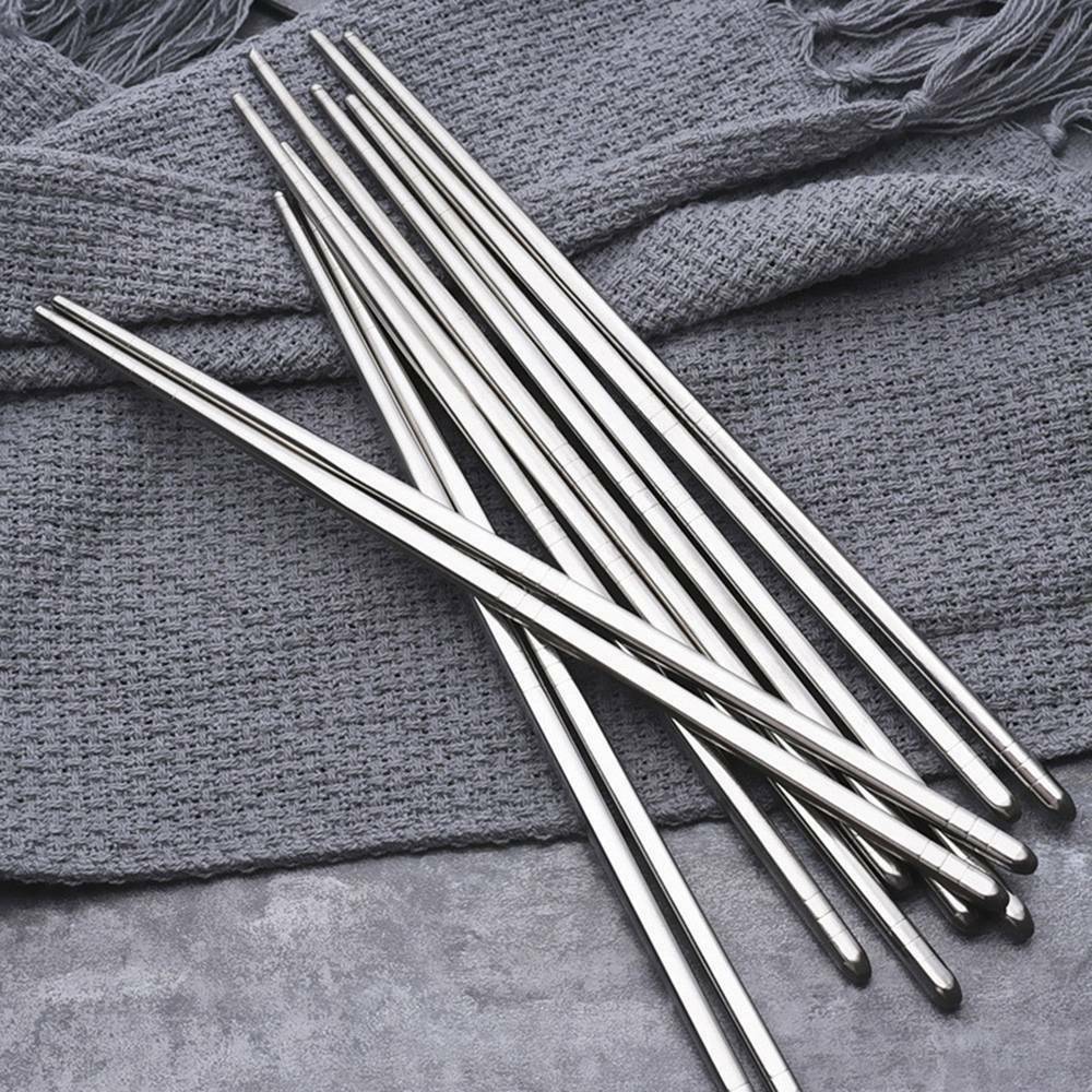 Pair of Stainless Steel Useful Chopsticks Metal Korean Chinese Chopsticks Gift