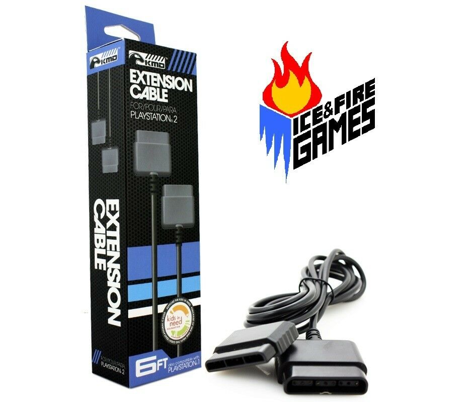 New 6 Foot Controller Cord Extension for PS2 / PS1 (Sony PlayStation 6' Ft Cable