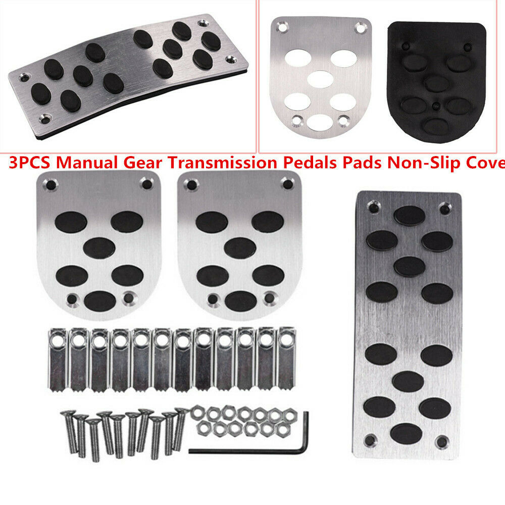 Universal 3PCS Manual Gear Pedals Pads Car Gas Brake Metal Pedal Non-Slip Cover