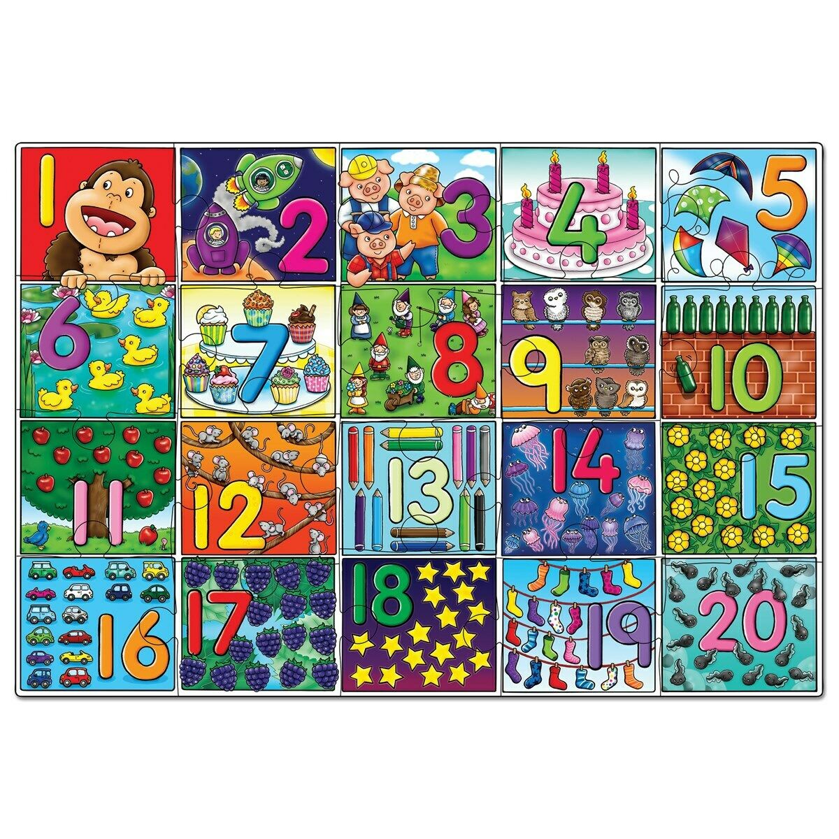 Orchard Toys 237 Big Number 1-20 Number Jigsaw Puzzle Toddler Children 3 years+