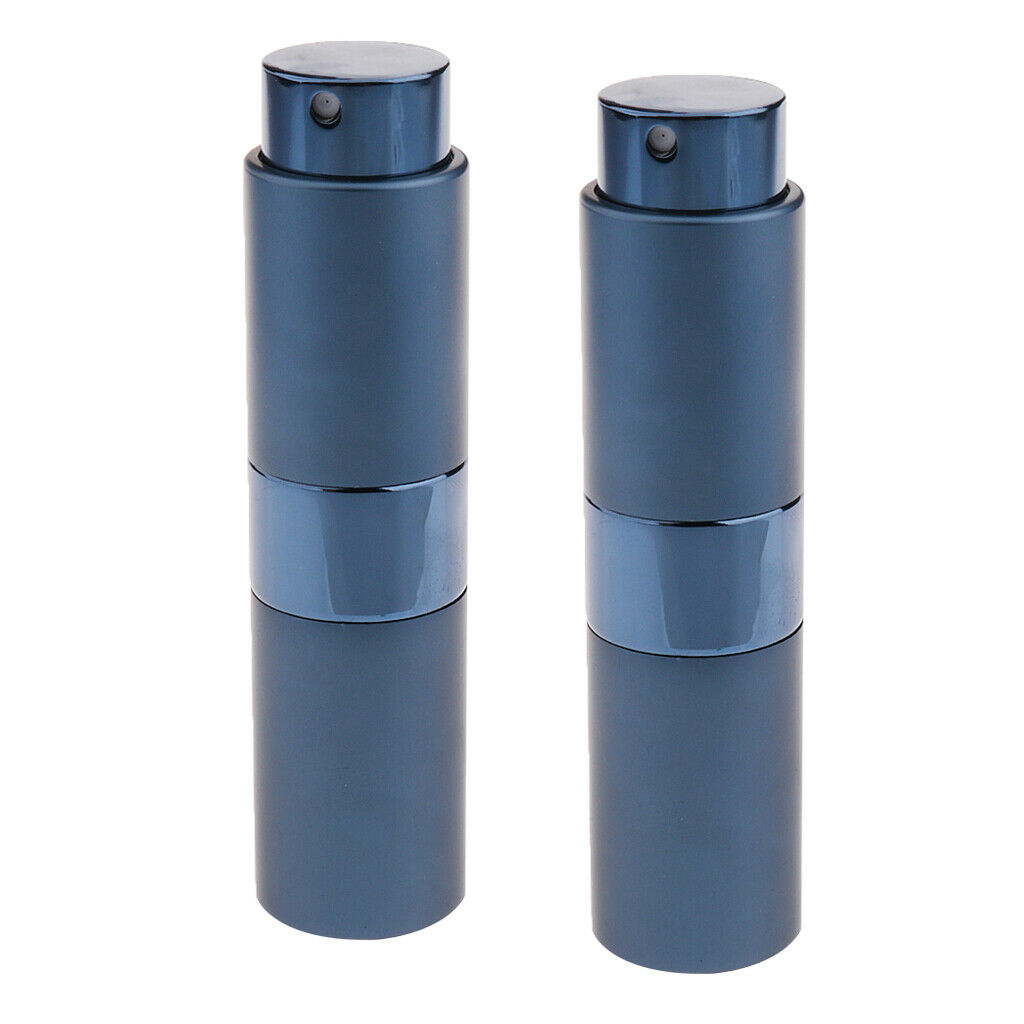 2Pcs Empty Glass Rotary Perfume Scent  Bottles Portable for Women Men