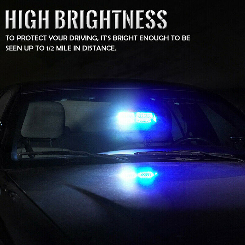 Blue White 16 LED Car Truck Dash Flash Emergency Warning Strobe Light  lsLD. LQ