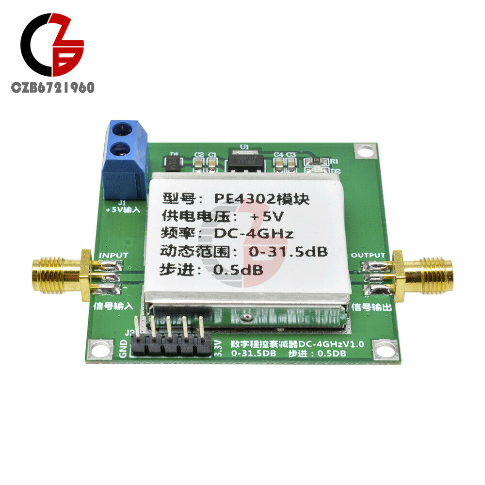 PE4302 Digital RF Step Attenuator Module High Linearity 4GHz 0.5dB RF DSA