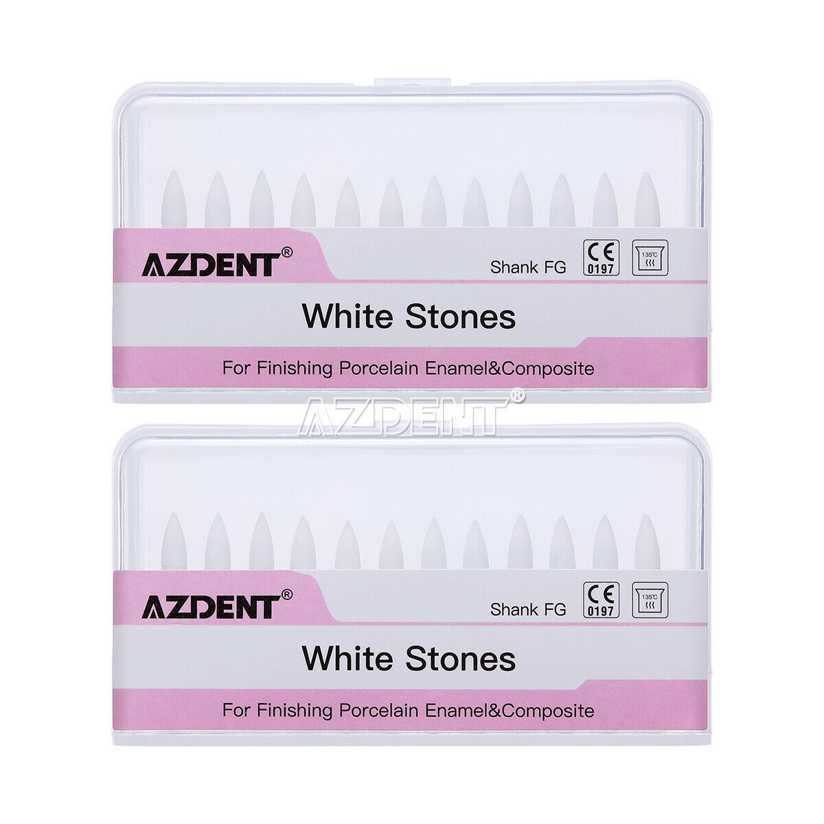 10X Dental Flame White Stones Polishing FG Burs Abrasion Point CW1064