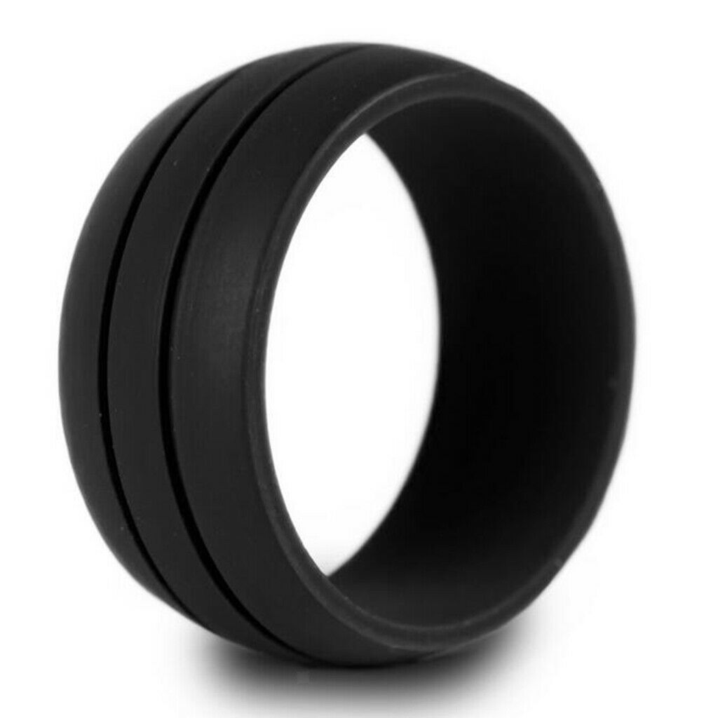 3 Pieces Silicone Wedding Ring Men Women Band Comfortable Flexible Size 10