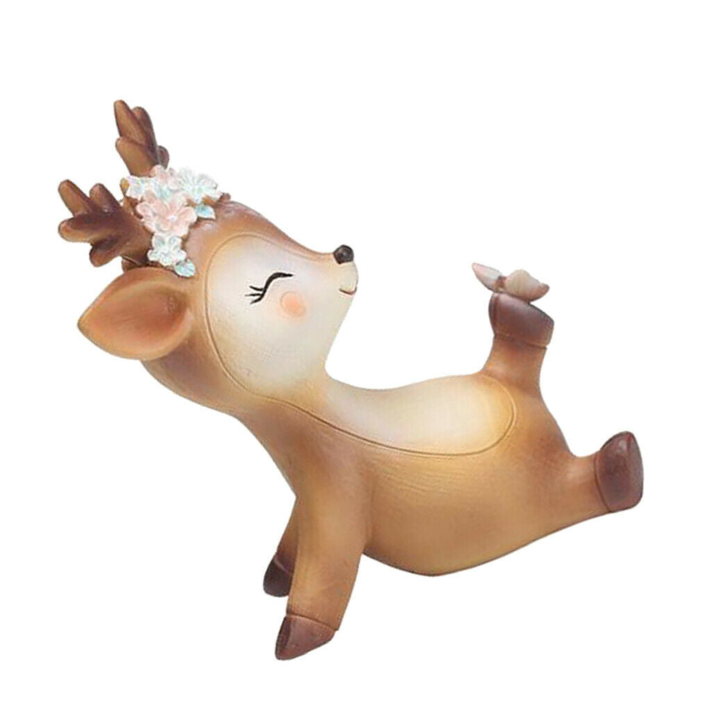 Mini Simulated Deer Ornaments Home Garden Car Decoration Ornament Naughty