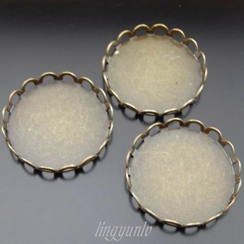 39621Antique Style Bronze Alloy Cameo Base Settings 25*25mm Pendant Trays 40pcs