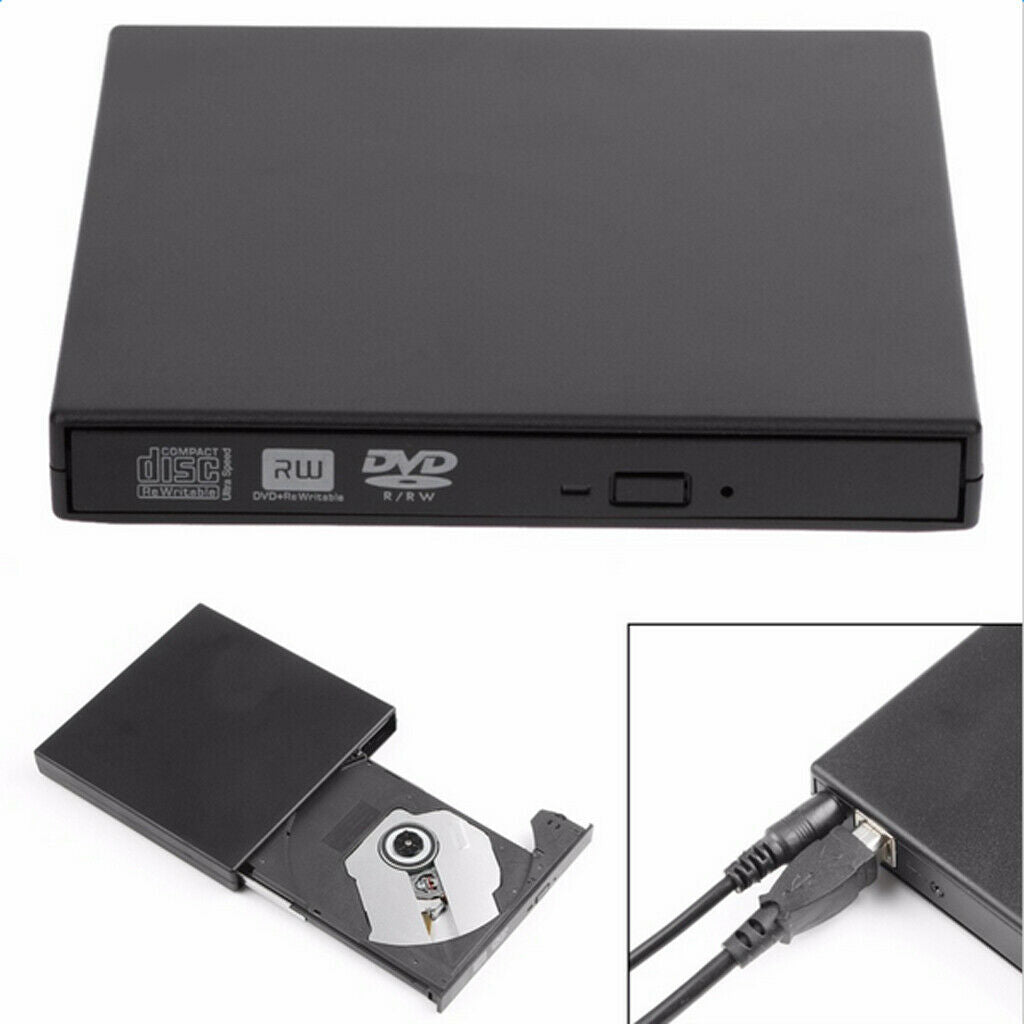 Usb 2.0 External Cd + Rw Dvd + Rw Dvd Burner Drive Recorder For Laptop
