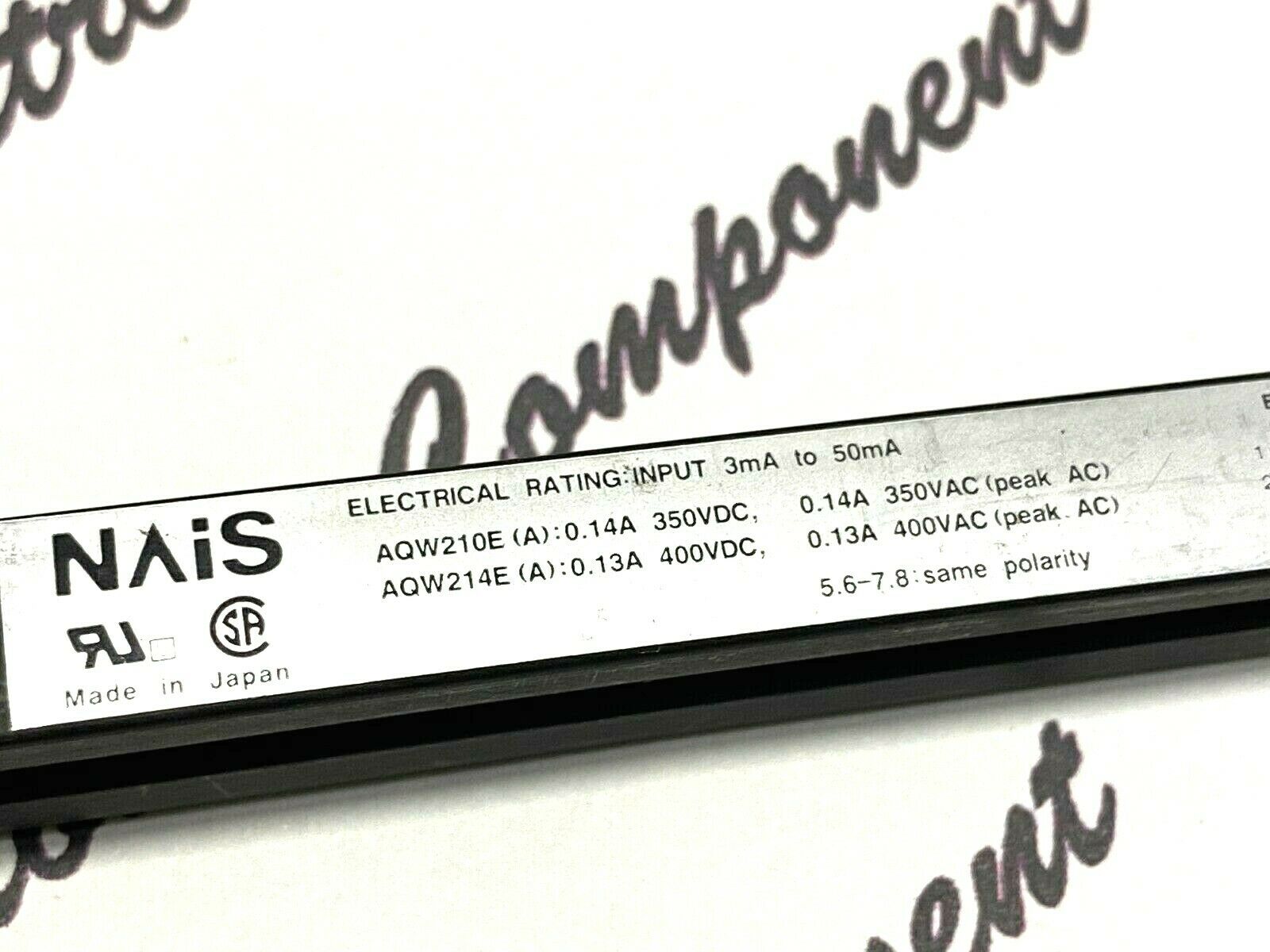 1pcs -  NAIS AQW214E (A):0.13A 400VDC / 0.13A 400VAC DIP-8 Solid State Relay