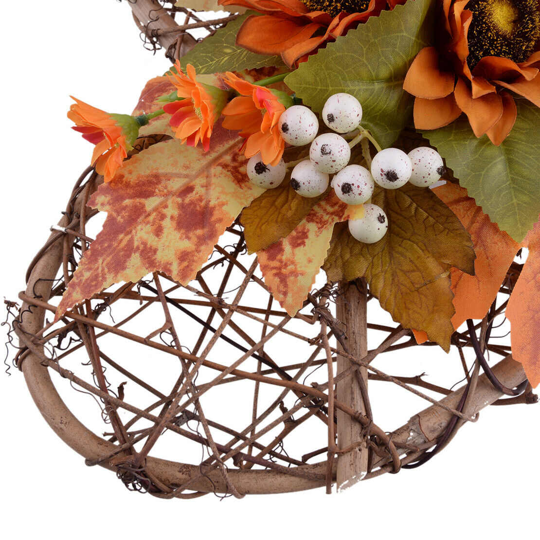 Halloween Fall Door Pumpkin Wreath Autumn Maple Leaf Garland Home Decor B5
