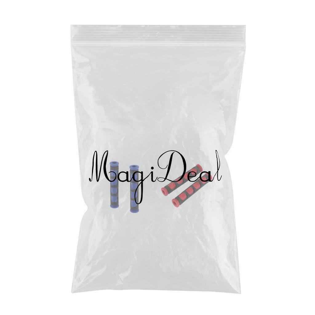 2 Pair Motorcycle Brake / Clutch Lever Sleeves Nonslip Hand Grips Blue+Red