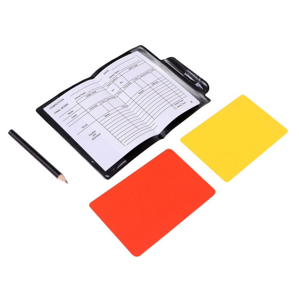 Sports Football Soccer Referee Wallet Notebook & Red Card and Yellow Card