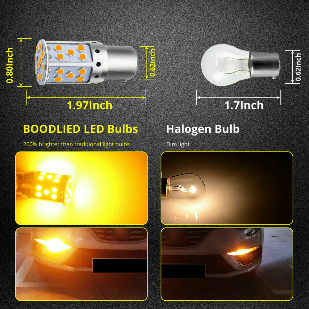 2 Pcs Canbus Amber BAU15S 7507 PY21W 1156PY LED Bulbs For Car Turn Signal Lights