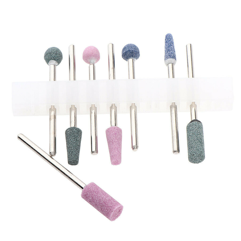 8 Pcs Rotary Burrs Nail Files Cuticle Drill Cleaner Salon Manicure