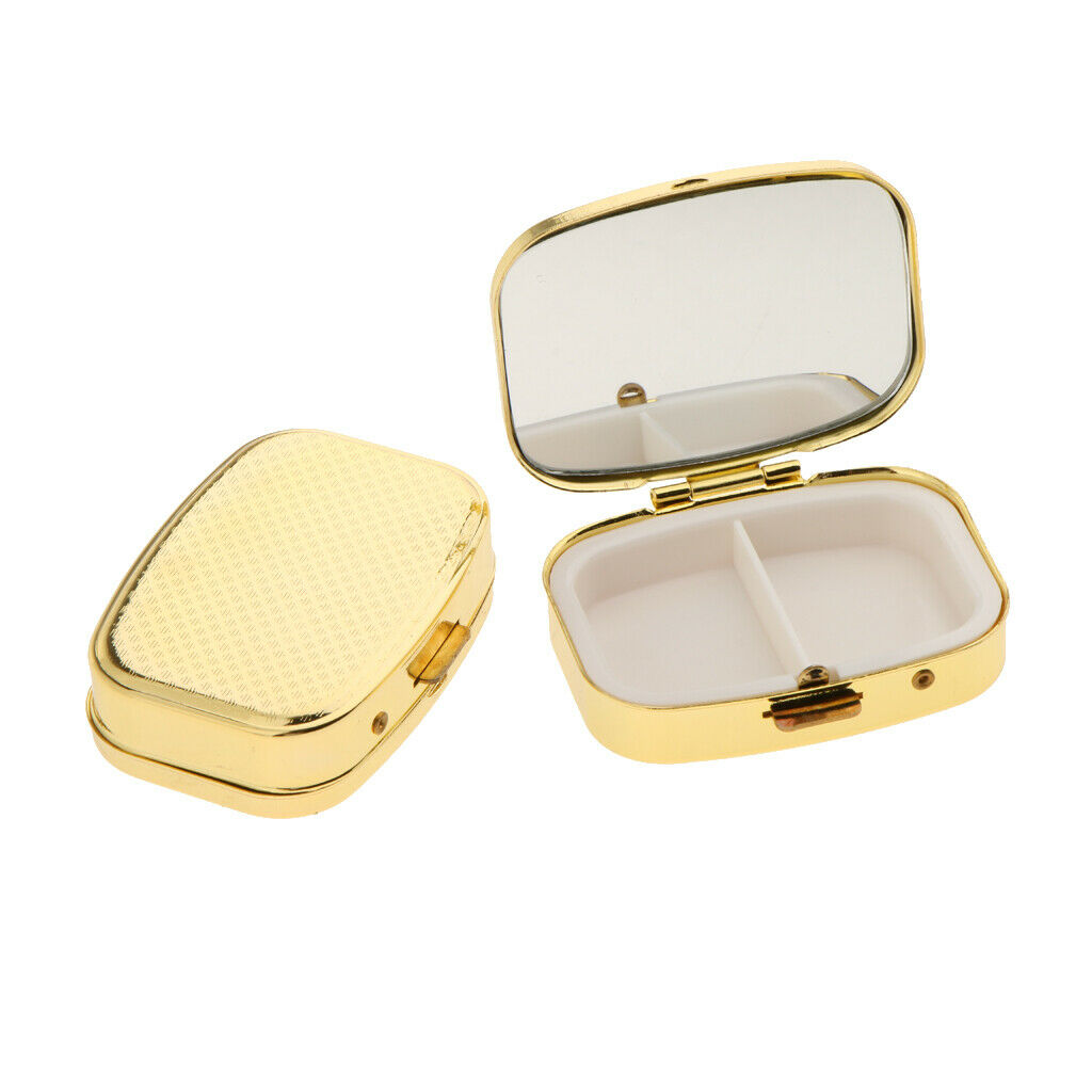 Lot 2x Box with Mirror Organizer Storage Container for