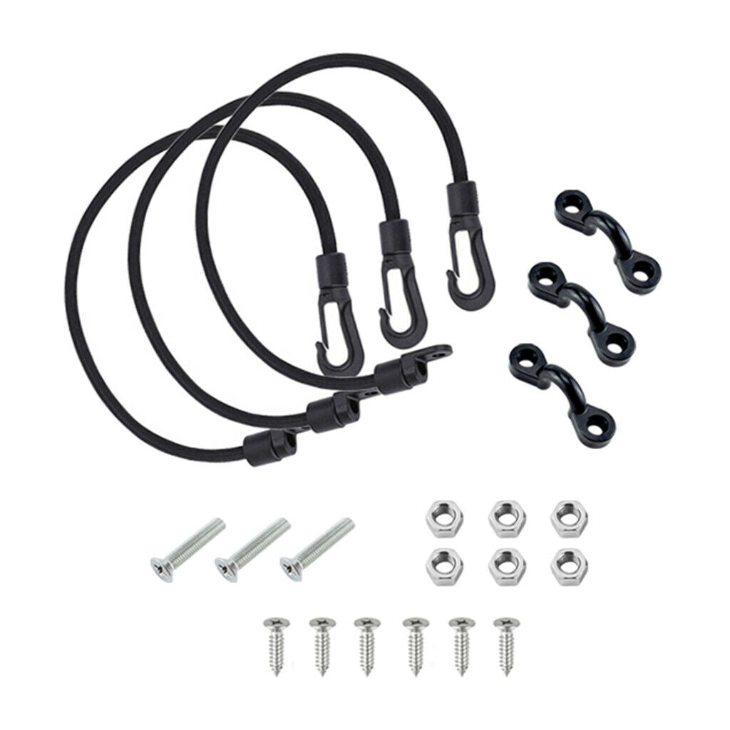 3 Set 15'' Boat Fishing Rod Tamer Strap Saver Holder Elastic Rope Kayak Tool