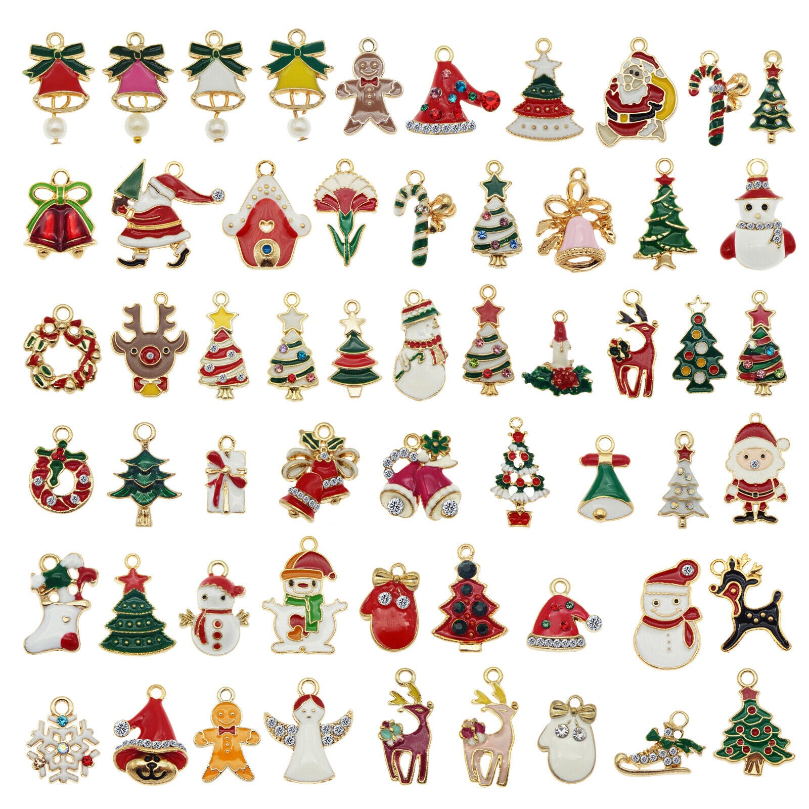 20pc Mixed Enamel Random Christmas Series Xmas Charms Pendant Jewelry DIY Crafts