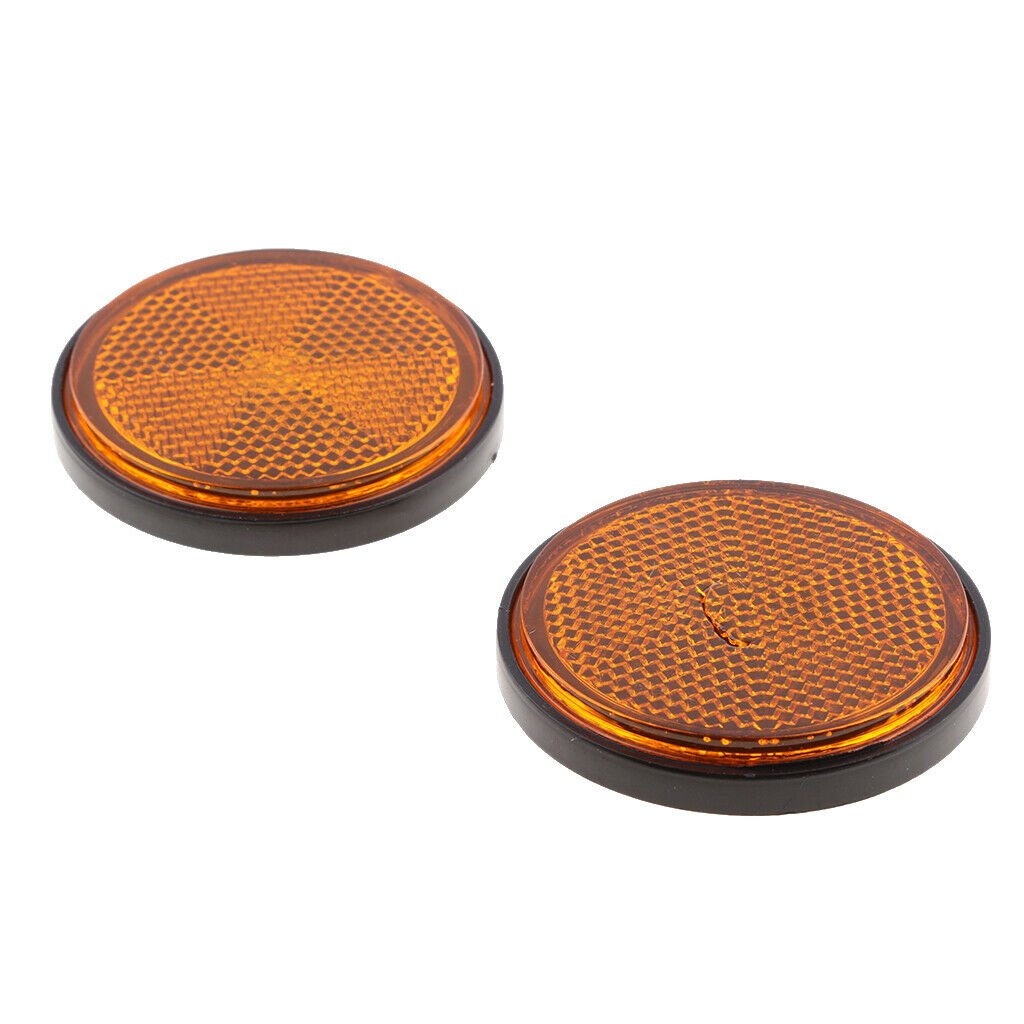 4 Pairs Universal Motorcycle Round Reflector 2 Mounted Amber Red & Orange