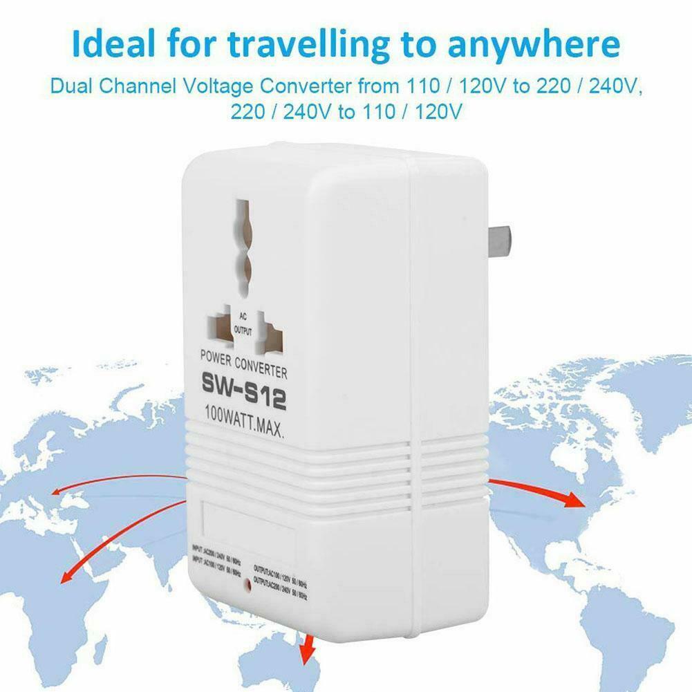 110V--220V Step-Up And Down Voltage Converter 100W Watt Transformer Travel Best