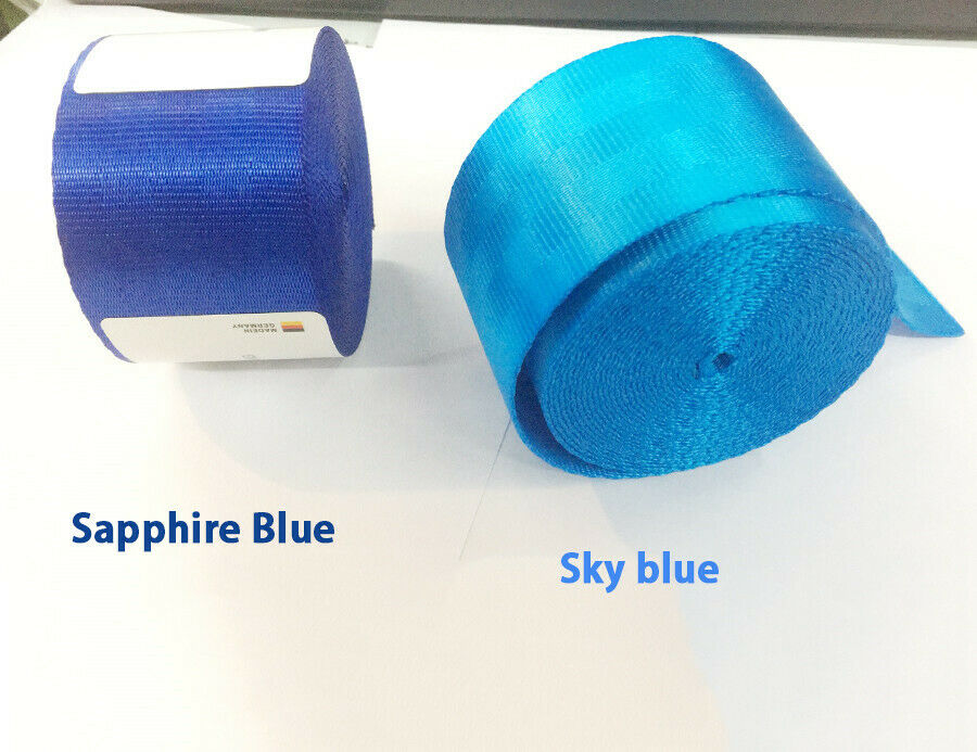 3.6M Seat Belt Blue Polyeste Fiber Seat Lap Retractable Car Safety Strap