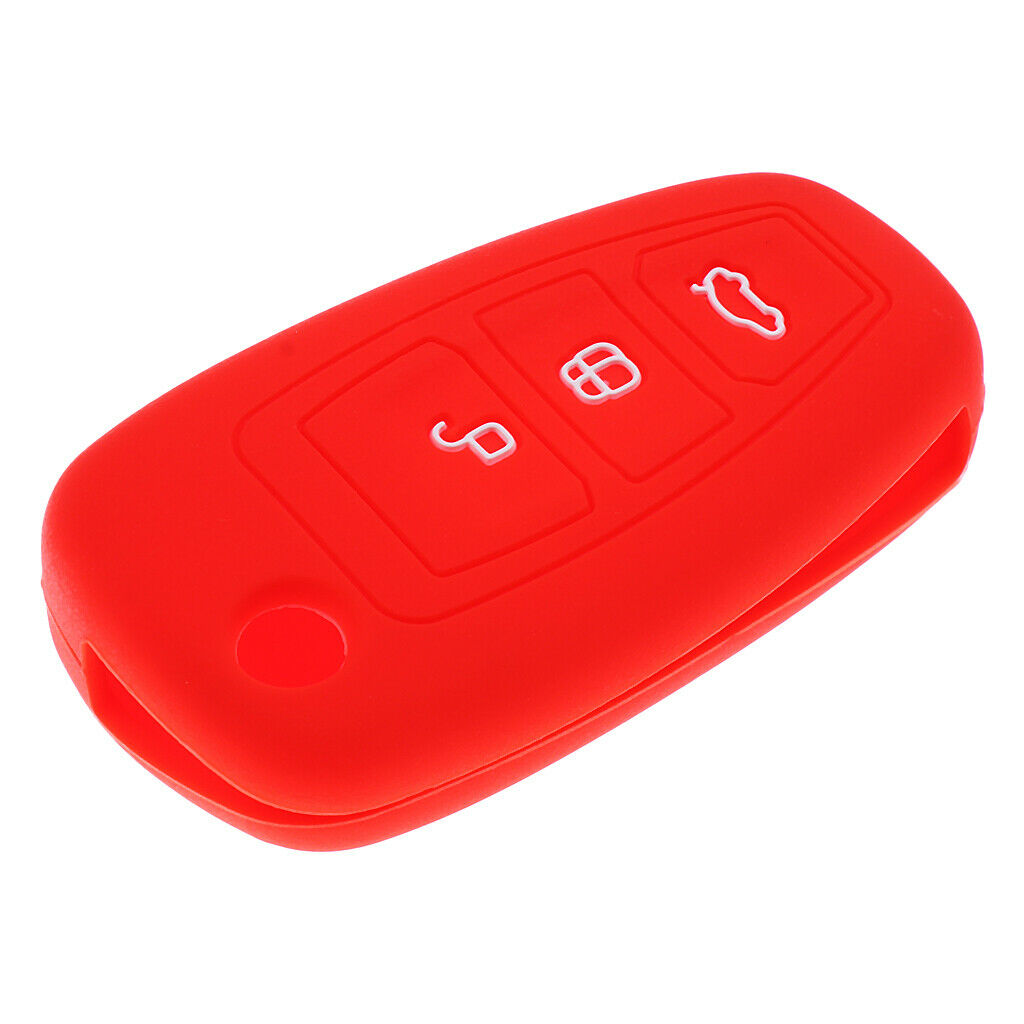 Silicone Car Key Shell Case Fob Cover Housing for Ford   Focus Red