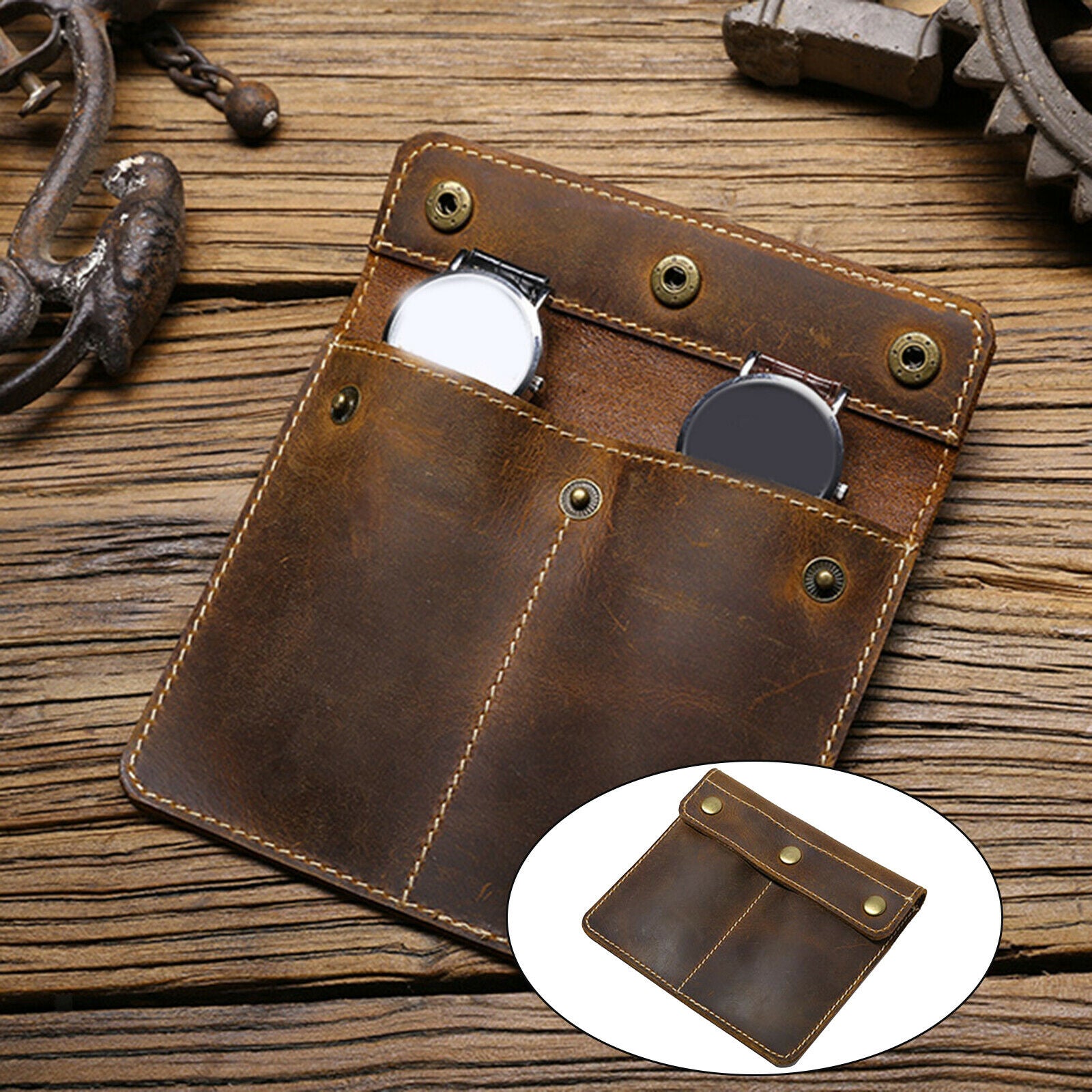 Fashion Portable Leather Watch Pouch Bracelet Storage Bag for Men Women