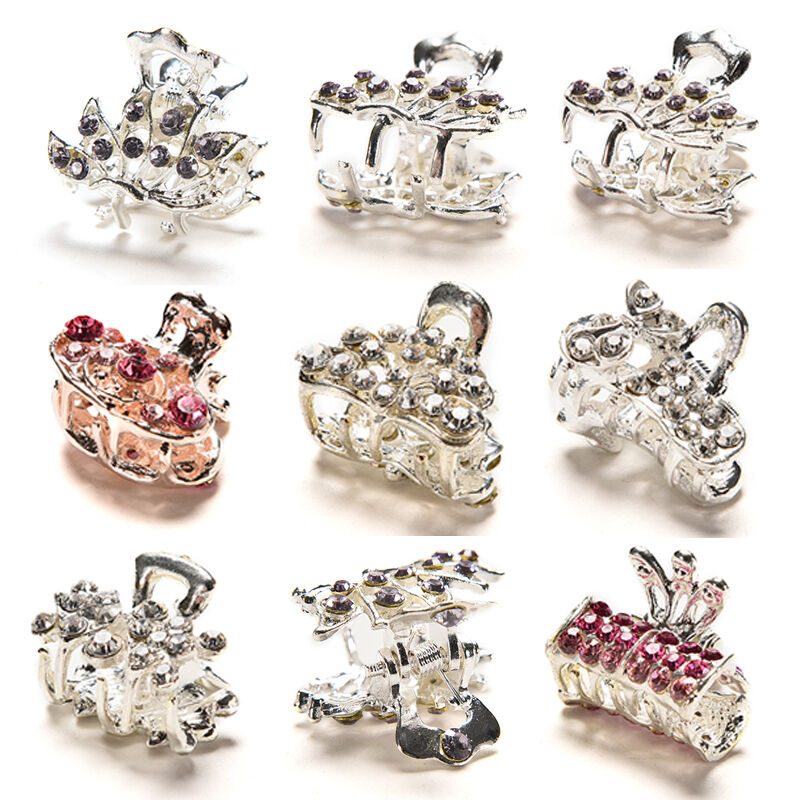 2x Style  Crystal Flower Mini Hair Claw Clamp  Hair Clip Hair Pin Beaut.l8