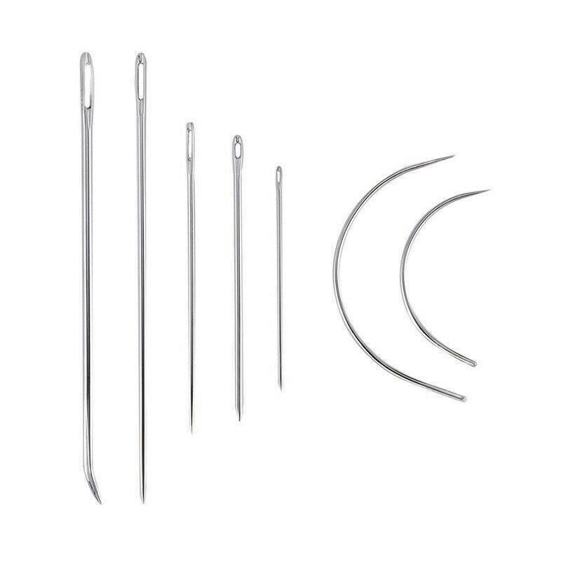 10X Leather Sewing Needles Stitching Needle Set Thread Thimble Repair Tool Set