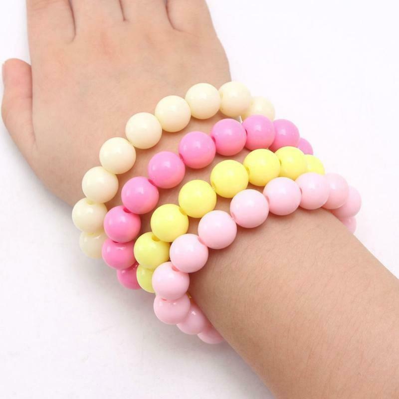 Candy Color Beaded Children's Bracelet Colorful Round Bead Cartoon Jewelry