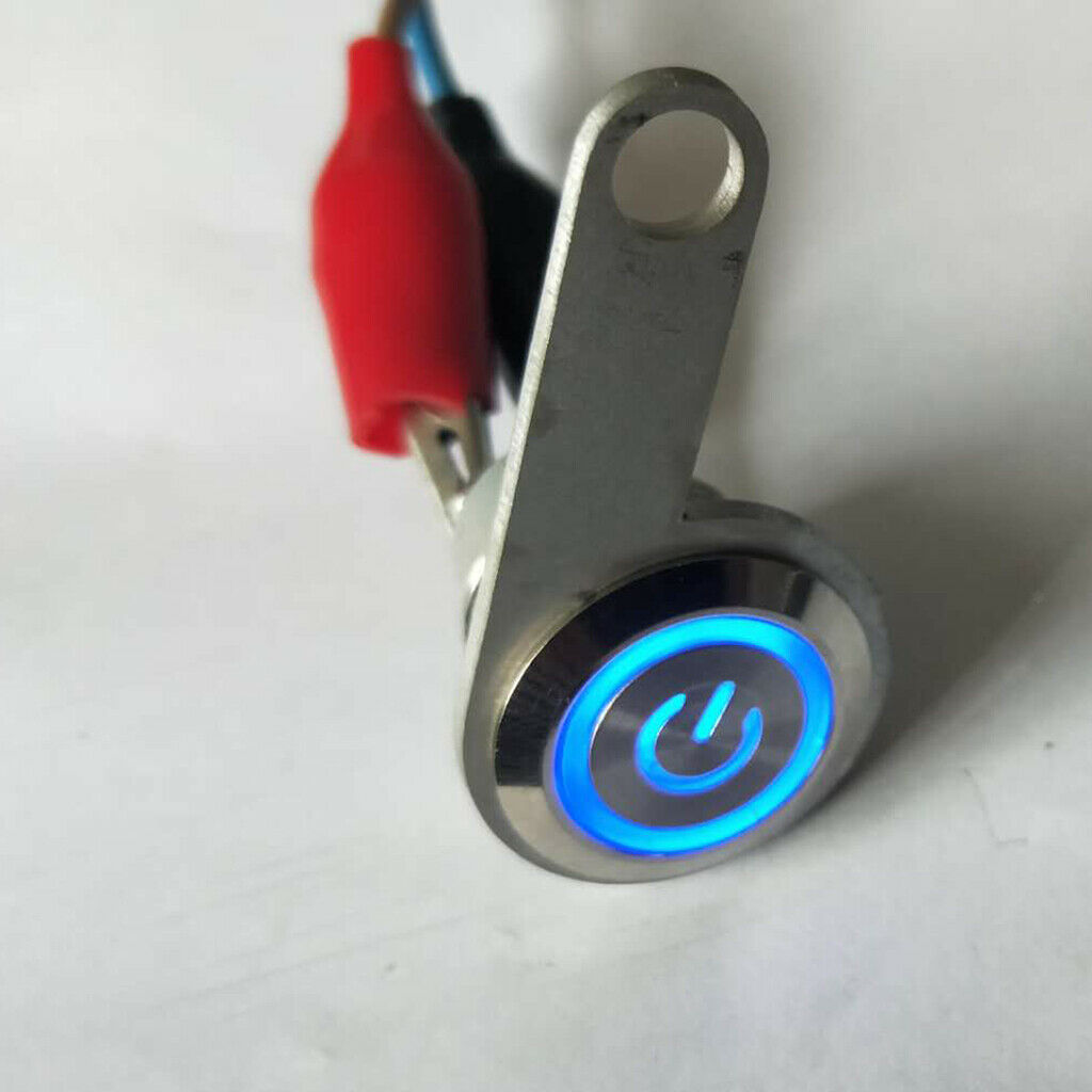 12V Handlebar Motorcycle LED Angel Eye Headlight Fog Lamp On Off Switch Blue