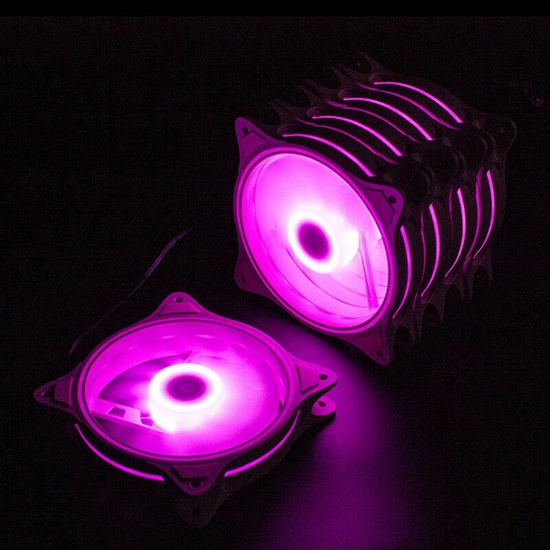 4 Pin 120mm Cool Fan Pc Fans 3 Aperture Interntl External Pink LED Large AirF2U2