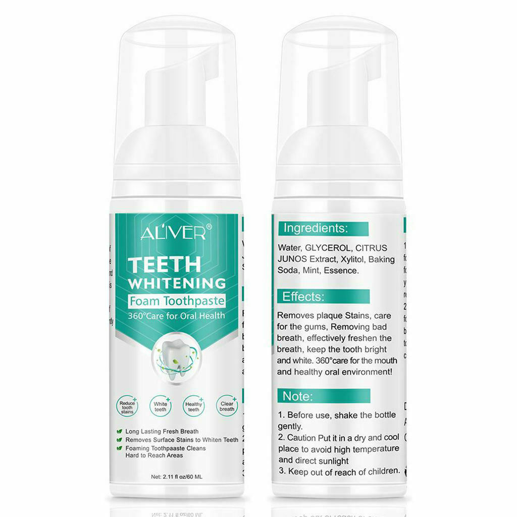 for Aliver  Baking Soda Mousse Foam Toothpaste Cleaning Gums