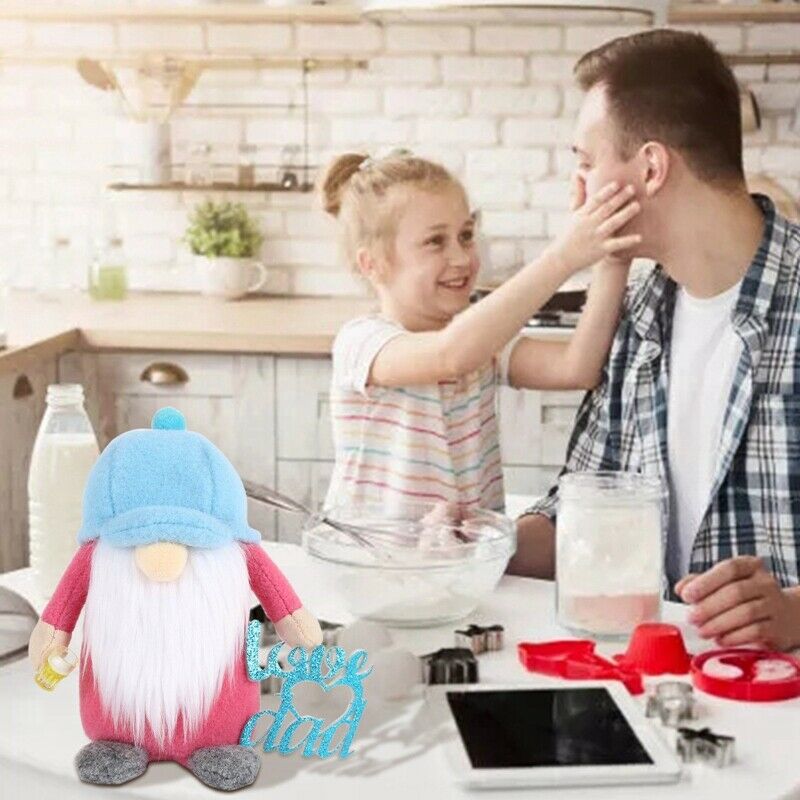 2 Pcs Father's Day Gnome Love Dad Tomte Swedish Nisse Scandinavian Elf DwarfF6B1