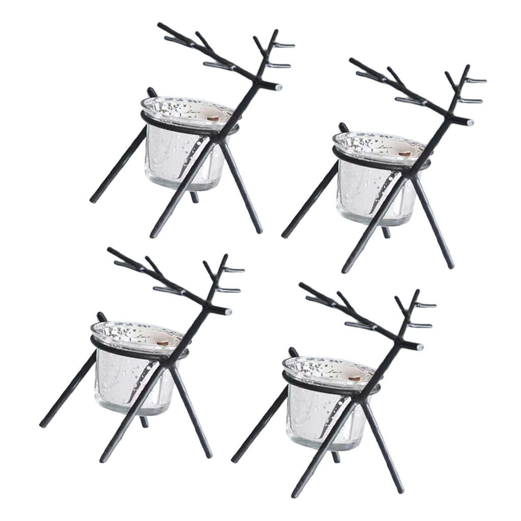 4 X Iron Candle  Table Wedding Party Supplies Home Desktop Decor Black
