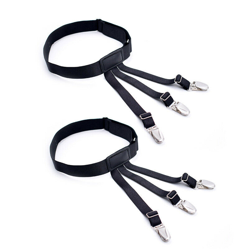 Men Shirt Stays Holders Adjustable Elastic Suspenders Suit Brace Garter Belt New